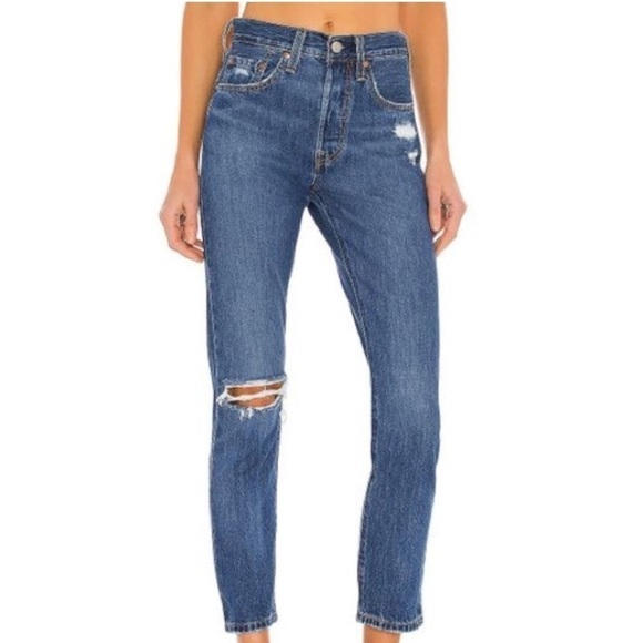 Levi’s 501s Distressed Skinny Jeans Size 26 - Picture 1 of 9